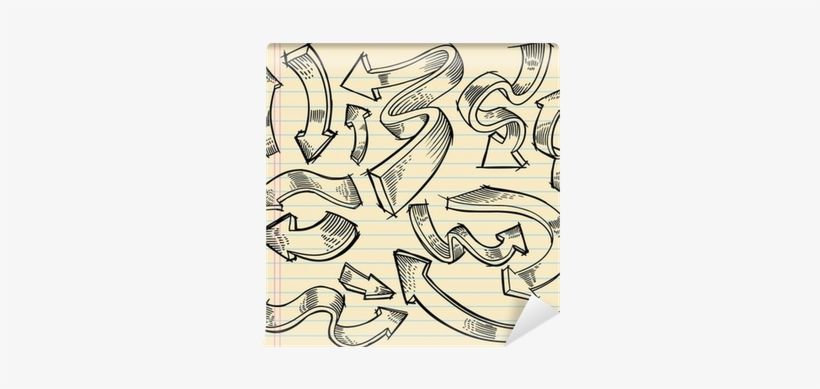 Notebook Doodle Sketch Arrow Design Vector Set Wall - Design, transparent png
