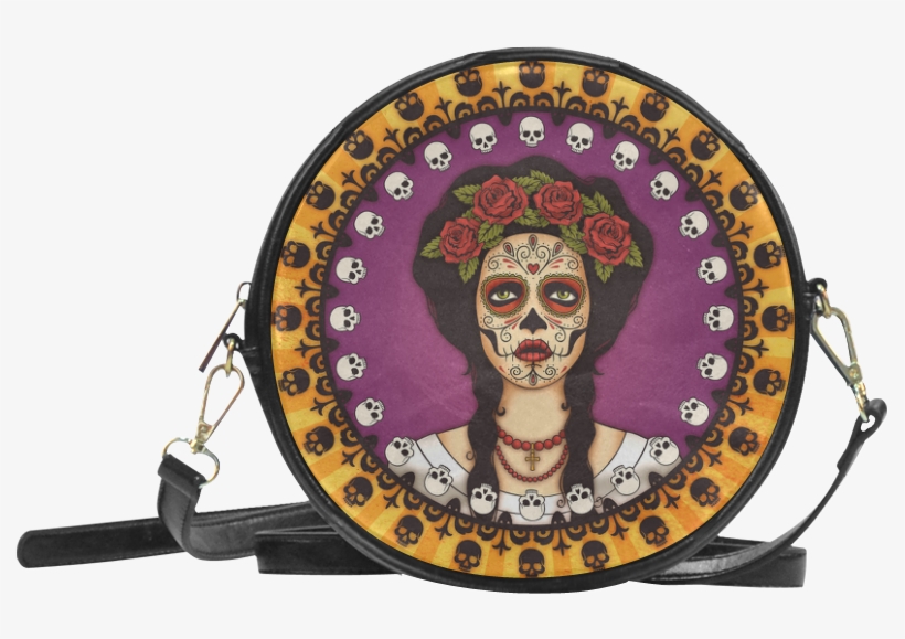 Messenger Bags Girl With Sugar Skull Makeup In Flower - Miraculous Ladybug Marinette Purse, transparent png