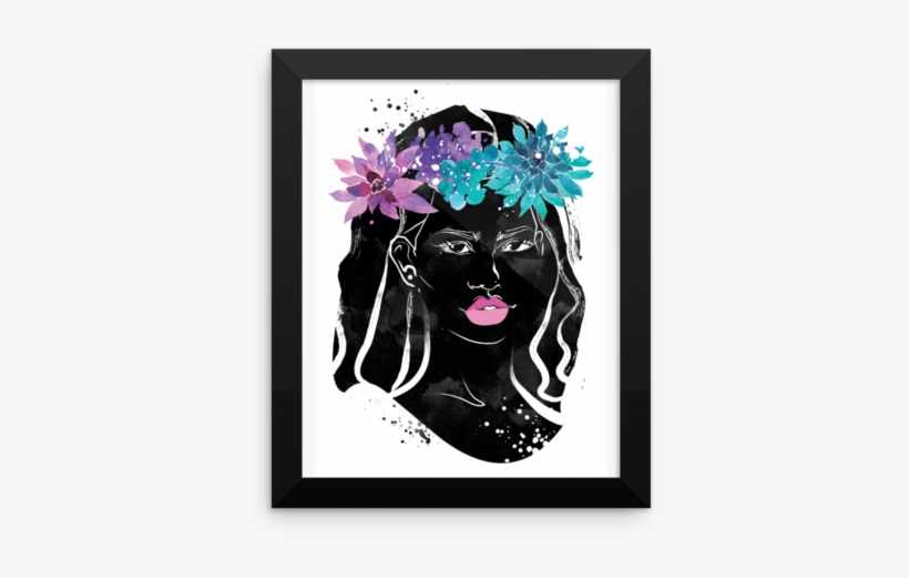 Flower Crown Long Hair - Picture Frame, transparent png