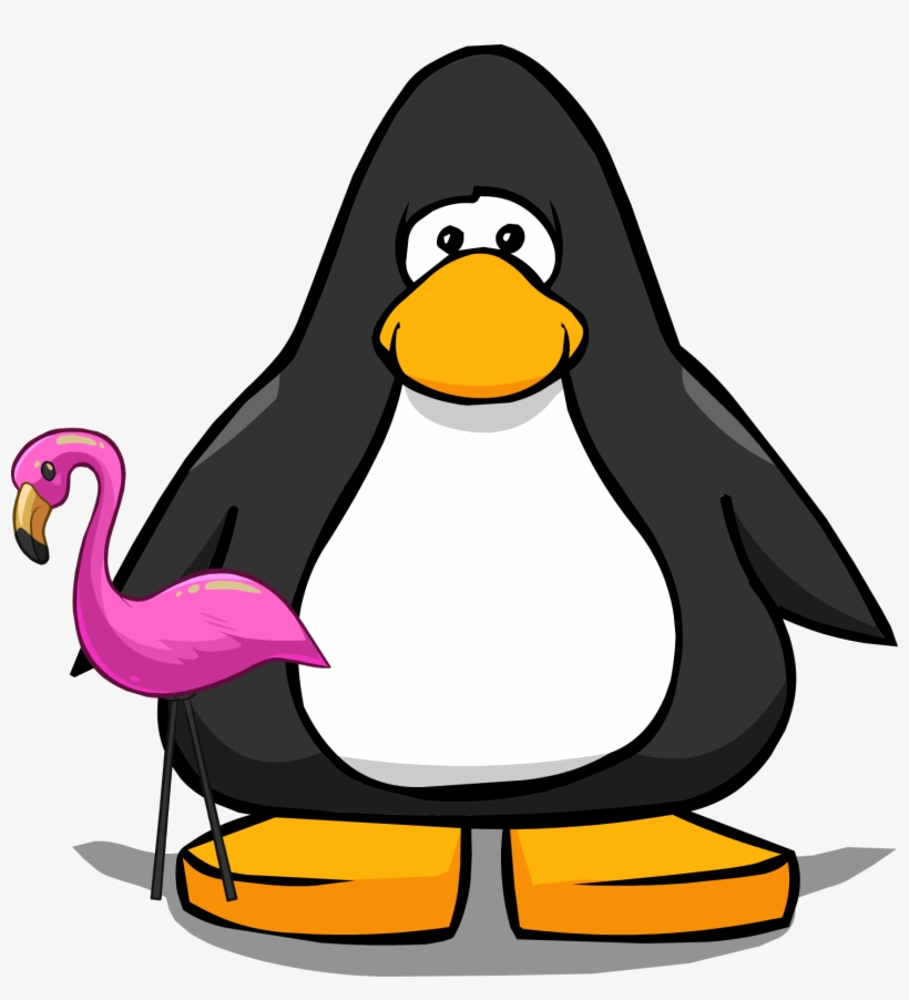 Pink Flamingo On A Player Card - Penguin With A Horn, transparent png