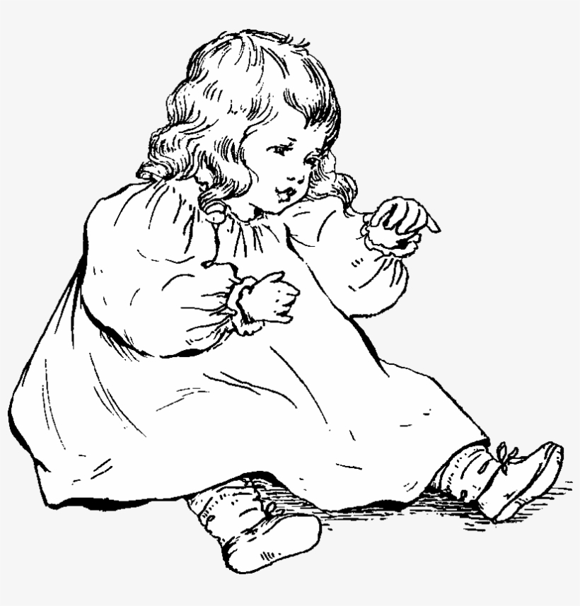 Both Of These Baby Girl Drawings Would Be A Wonderful - Illustration, transparent png