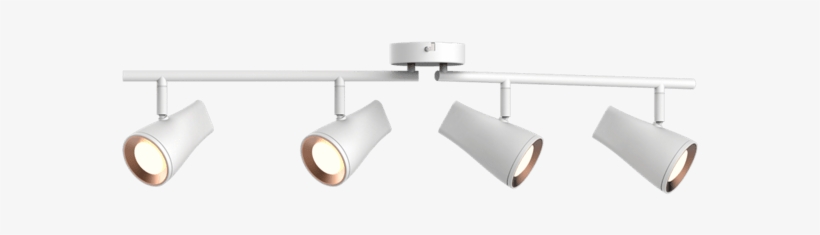 Aplique Techo Spot 4 Luces Led Sonnara Blanco Y Cobre - Light, transparent png