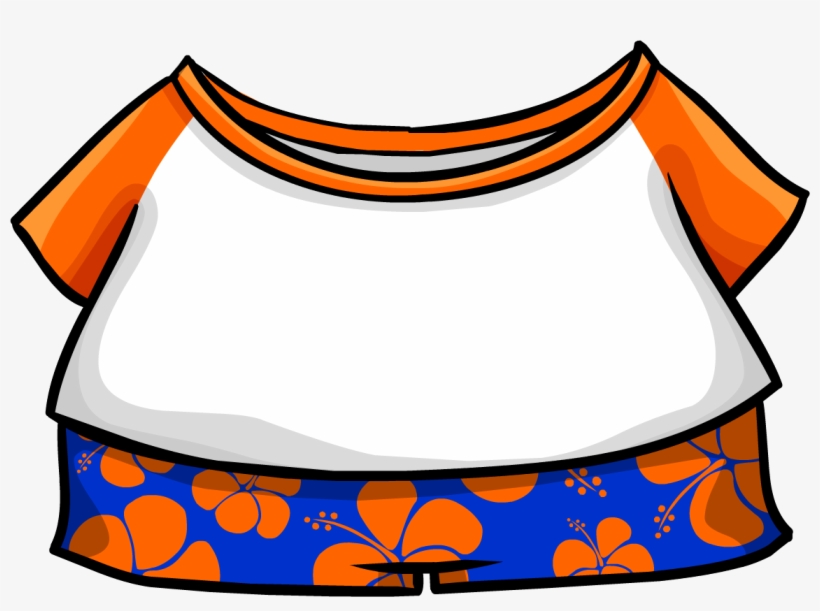 Orange Hawaiian - Club Penguin Hawaiian Outfit, transparent png