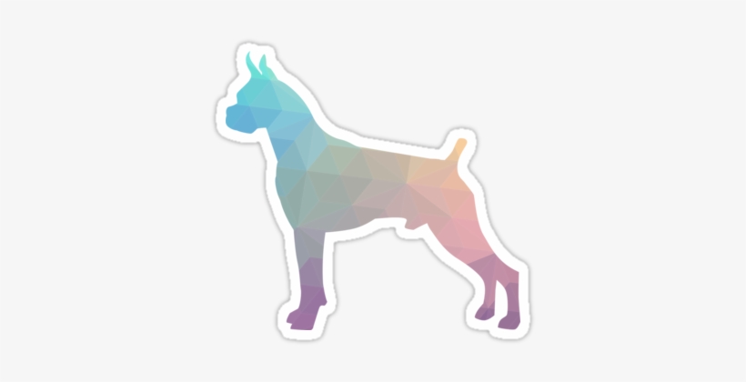 Boxer Dog Colorful Geometric Pattern Silhouette By - Boxer, transparent png