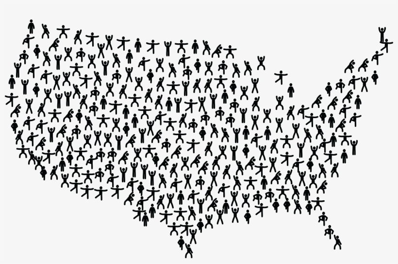 Free Clipart Of A United States Map Of Fitness People - United States Map Stars, transparent png