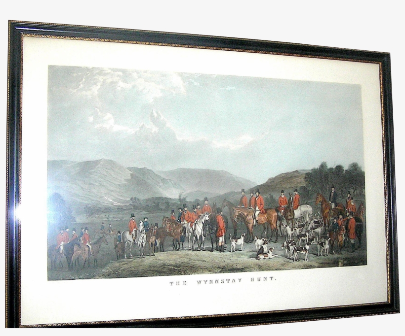 Offered Is A Beautifully Preserved And Properly Framed - Hunting, transparent png