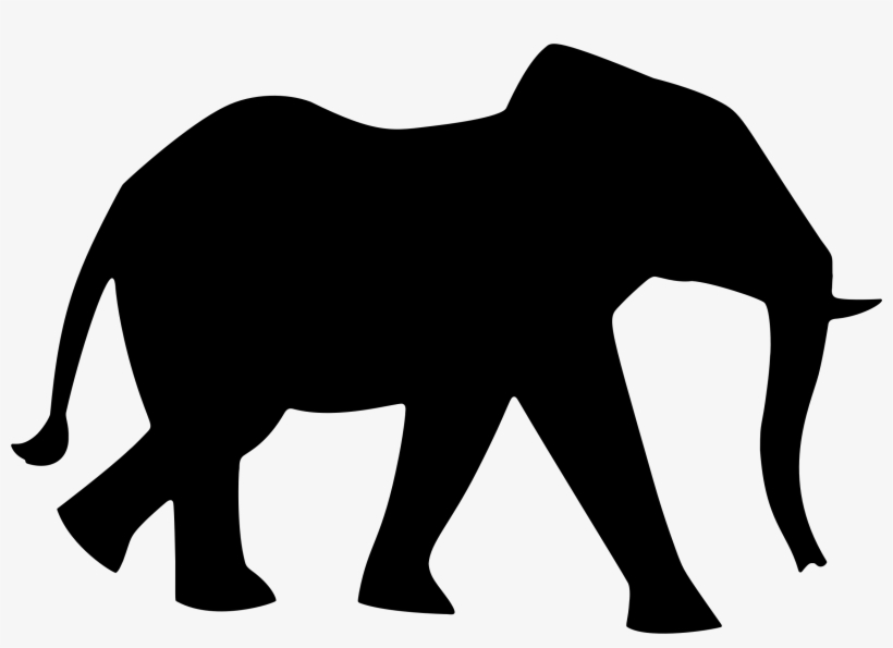 Clipart - Silhouette Of An Elephant, transparent png