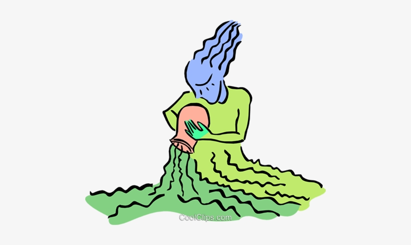 Woman Pouring Water Royalty Free Vector Clip Art Illustration - Illustration, transparent png