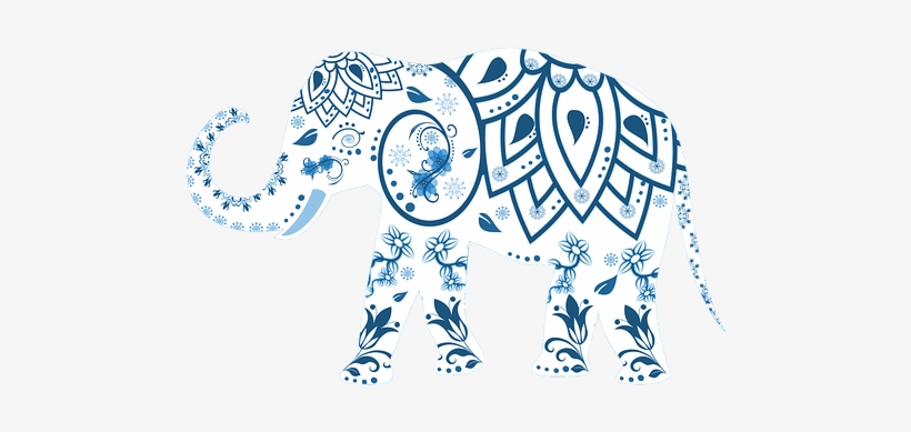 Elephant Decorated Animal India Mammal Dec - Decoration Elephant, transparent png