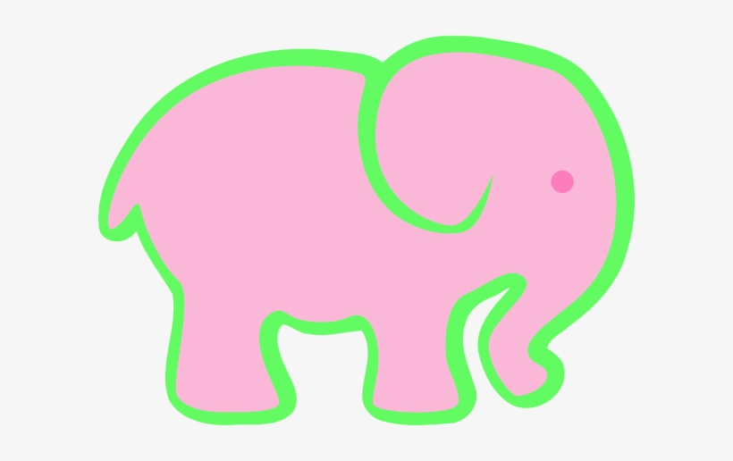 This Free Clipart Png Design Of Pink And Green Elephant, transparent png