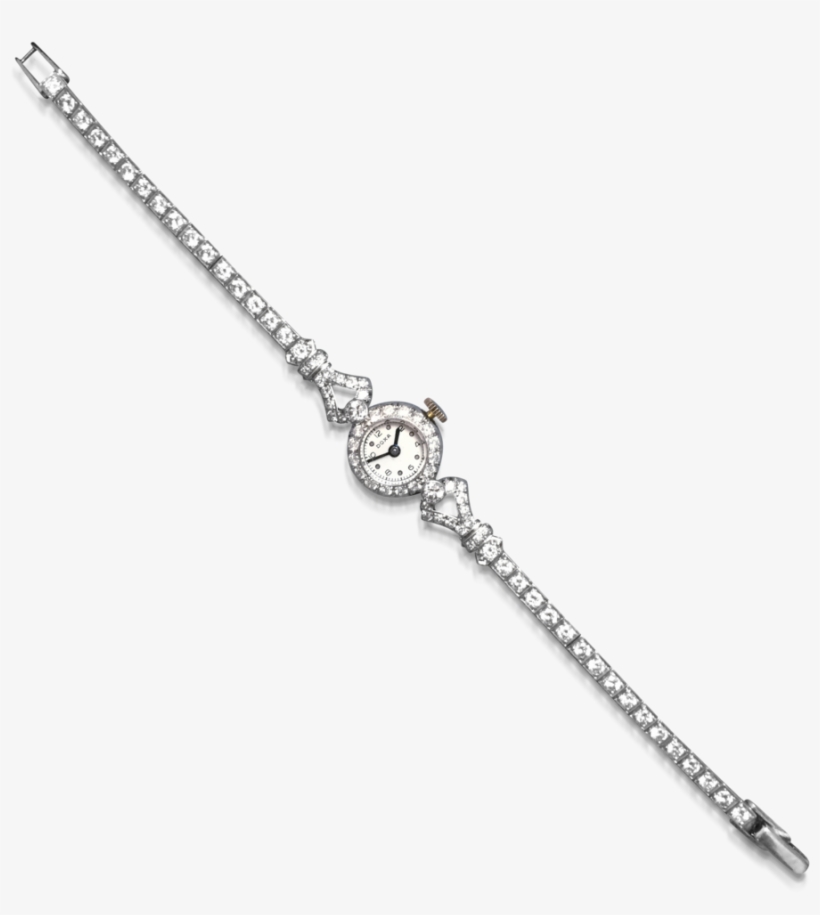 An Art Deco Platinum And Diamond Watch, Circa, transparent png
