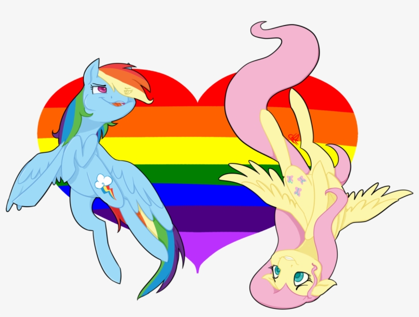 Xenovie, Duo, Female, Flutterdash, Fluttershy, Gay - Cartoon, transparent png