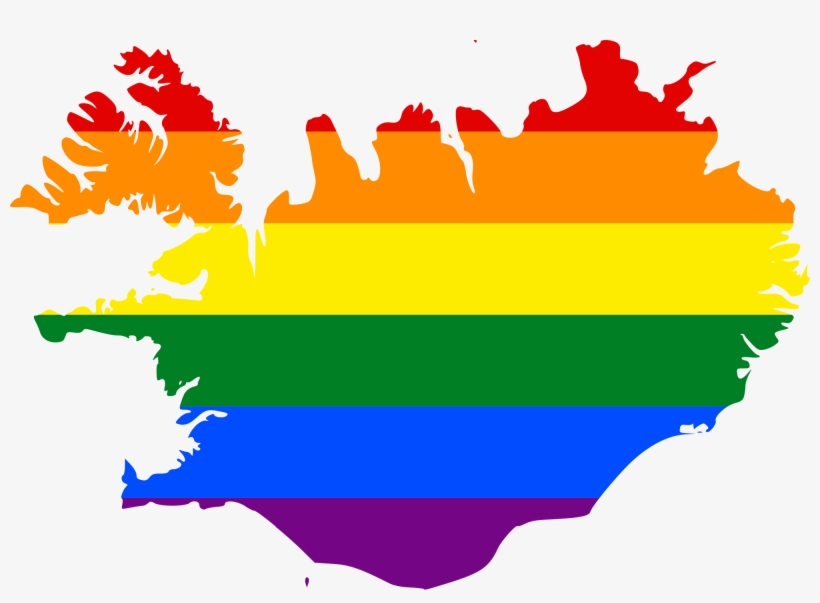 Lgbt Flag Map Of Iceland - Iceland Map Transparent, transparent png