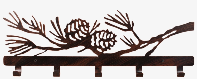 Iron Pine Branch Coat Rack - Iron Pinecone Welcome Sign, transparent png