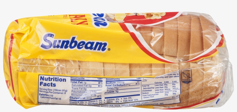 Sunbeam Enriched White Bread, King - 22 Oz Pack, transparent png