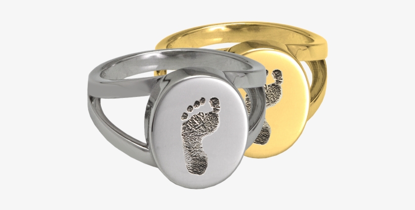 Wholesale Baby Footprint Oval Split Ring Available - Baby Footprint Oval "v" Ring, transparent png