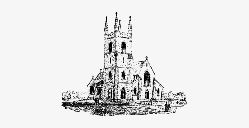 Christian Church Building Black And White Cathedral - Church, transparent png