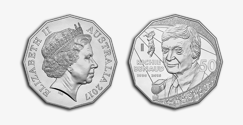 Cricket Legend Ritchie Benaud Featured On New 50-cent - Australian 50 Cent Coins, transparent png
