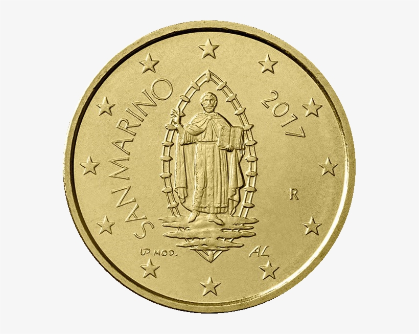 Sanmarino2017-50cent - Gold Coin Vittorio Emanuele 50 L, transparent png
