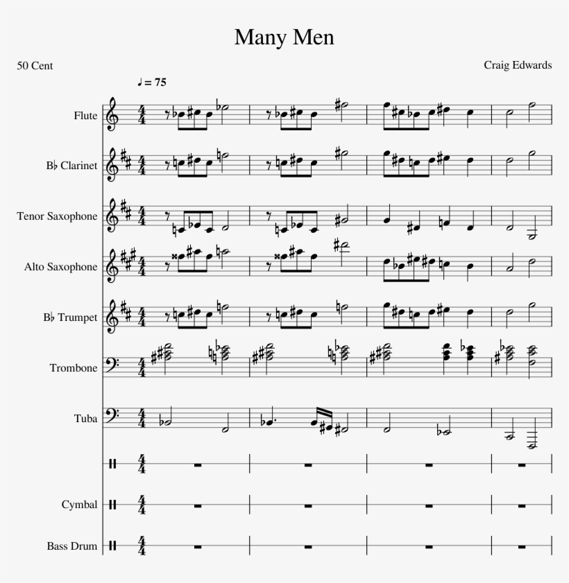 Many Men Sheet Music Composed By Craig Edwards 1 Of - Weekend Sza Sheet Music, transparent png