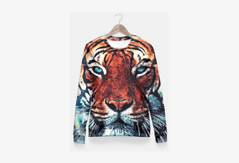 Sadaf Hamid Sweat Shirt Tiger Fitted Waist Sweater - Tiger Spirit Shower Curtain - 71" By 74", transparent png