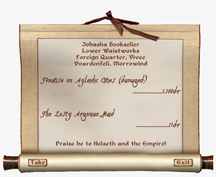 Receipt - Oblivion Note, transparent png