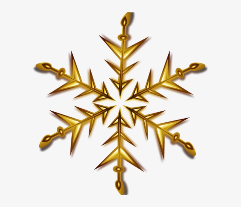 Vector Clip Art - Gold Snowflake Transparent Background, transparent png