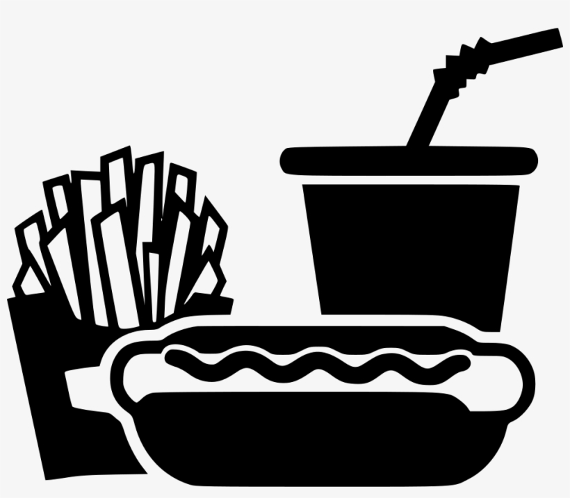 Hot Dog Sausage Soda Cup French Fries Svg Png Icon - Hamburger And Fries Icon Png, transparent png