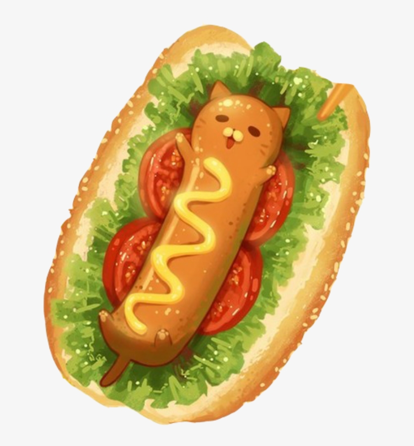 Hot Dog By Rosemoji On Deviantart - Kawaii Hot Dog Anime, transparent png