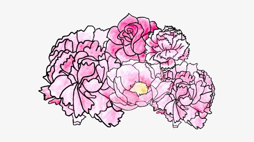 Collage Drawing Flower - Sticker Flowers, transparent png