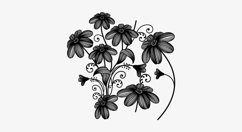 Seven Sketch Floral Decal - Sticker, transparent png