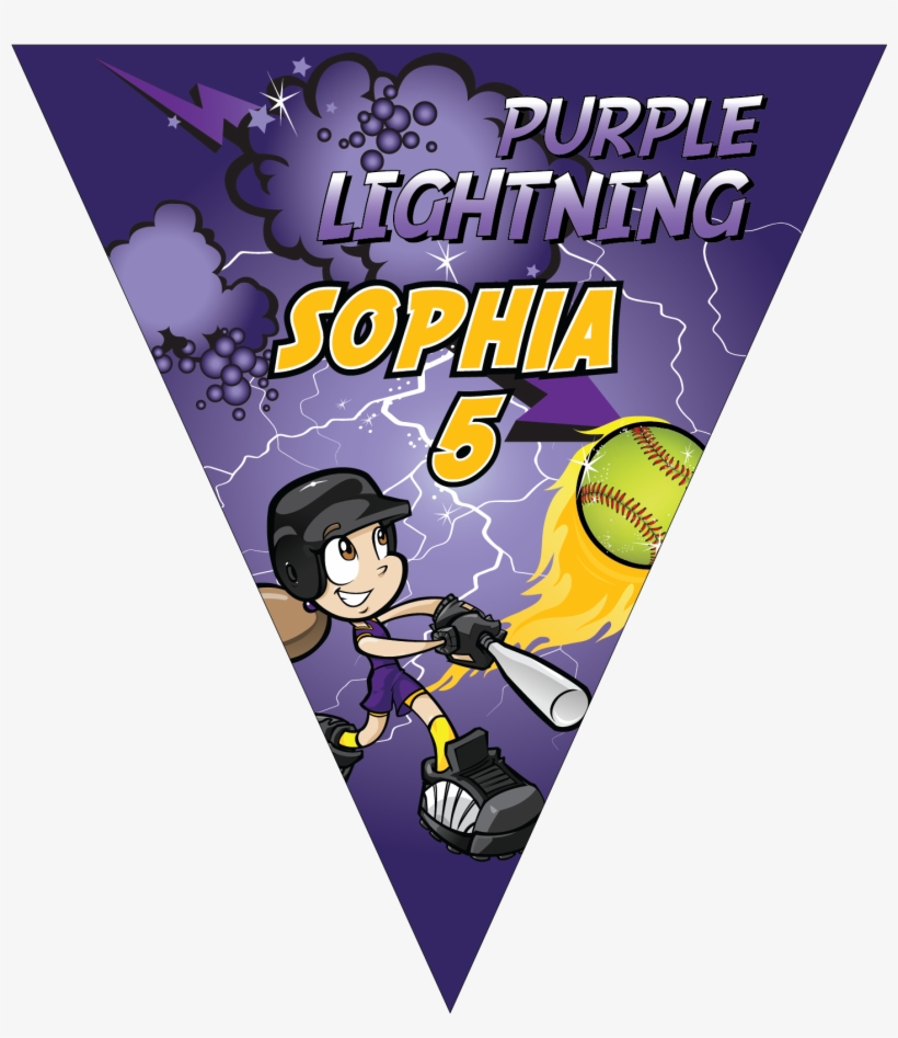 Purple Lightning Triangle Individual Team Pennant - Cartoon, transparent png