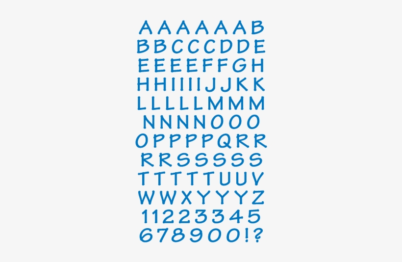 Casual Alphabet, Blue Stickers - Mrs Grossman Mg279-19963 Mrs. Grossmans Stickers-casual, transparent png