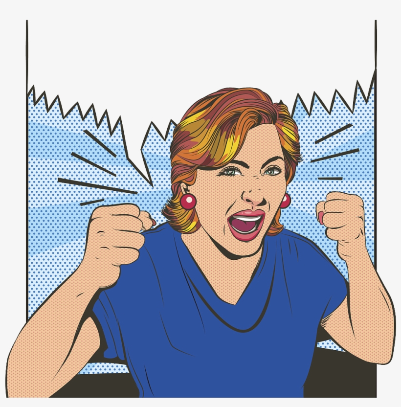 Mad Clipart Angry Lady - Illustration, transparent png