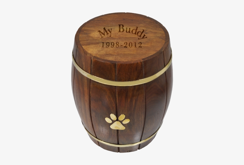 Paw Print Wood Barrel Pet Urn Pet Cremation Wood Urns - Urn, transparent png