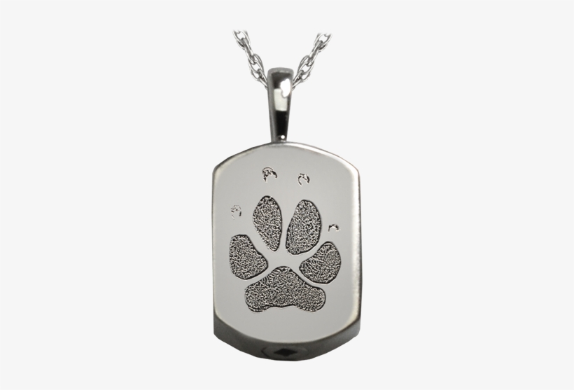 Wholesale Petite Dog Tag Pawprint Jewelry In Silver - Pawprint Oval Sterling Silver Pet Cremation Necklace, transparent png