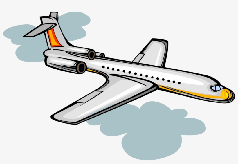 Vector Illustration Of Commercial Aircraft Passenger - Clip Art, transparent png