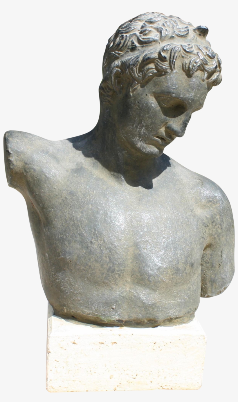 Vintage Greek Male Bust - Estatuas Griegas Png, transparent png