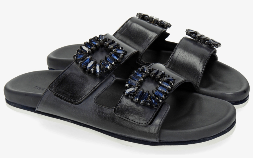 Mules Helen 3 Navy Buckle Moroccan Blue - Blue, transparent png