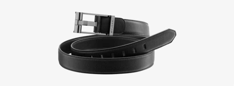 Man Belt In Black Full Grain Calf Leather With Dark - Bvlgari Men Belt, transparent png