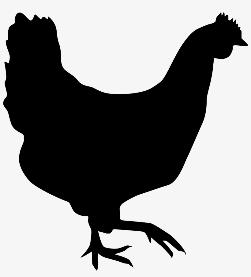 Clip Transparent Library Chicken Silhouette Clipart - Fat Chicken Silhouette, transparent png