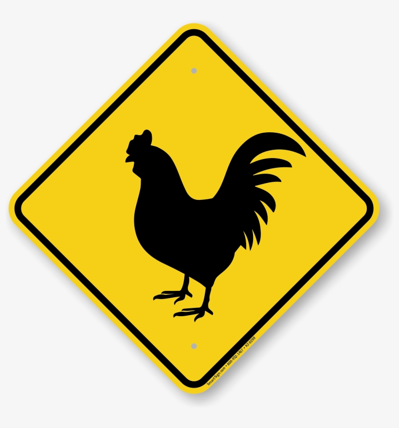 Hen Crossing Sign - Alligator Crossing Road Sign, transparent png