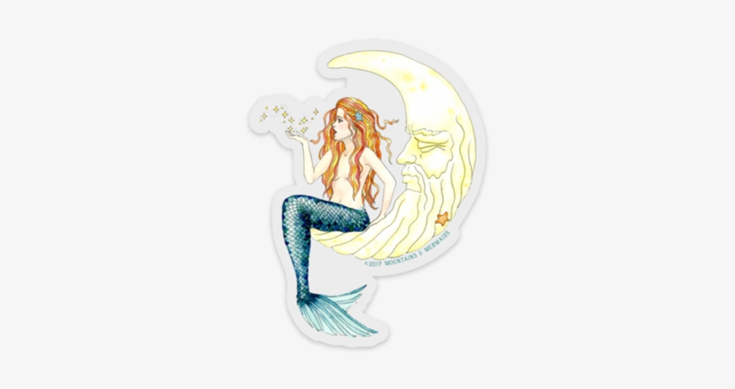 Big Dipper Mermaid In The Moon Sticker - Mermaid, transparent png