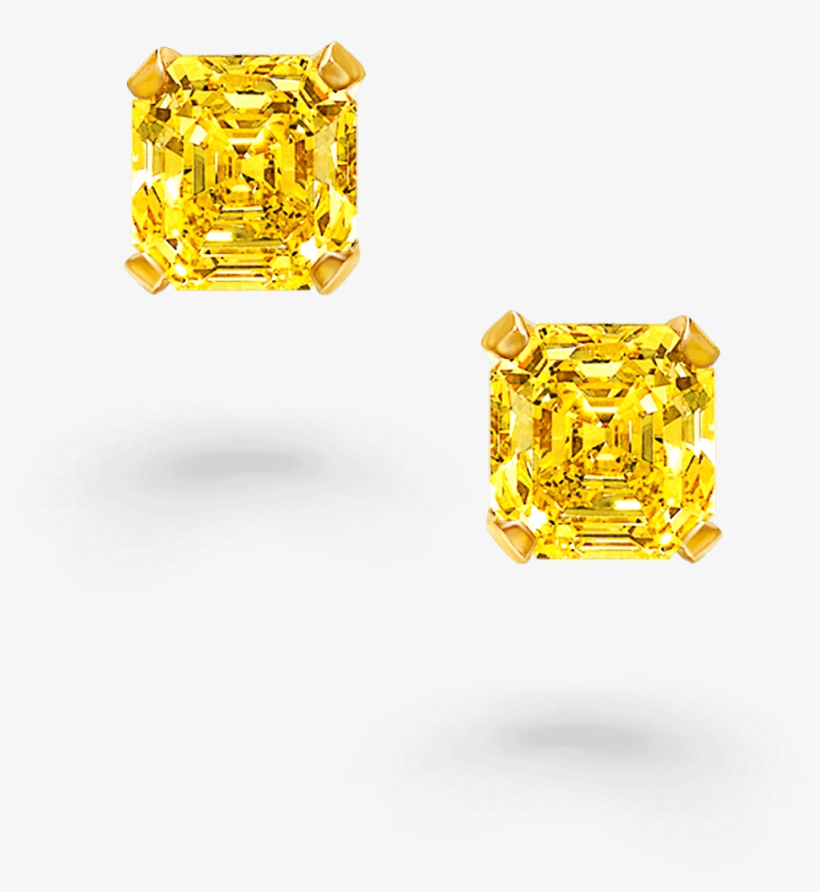 A Pair Of Classic Graff Square Emerald Cut Yellow Diamond - Graff Diamonds, transparent png