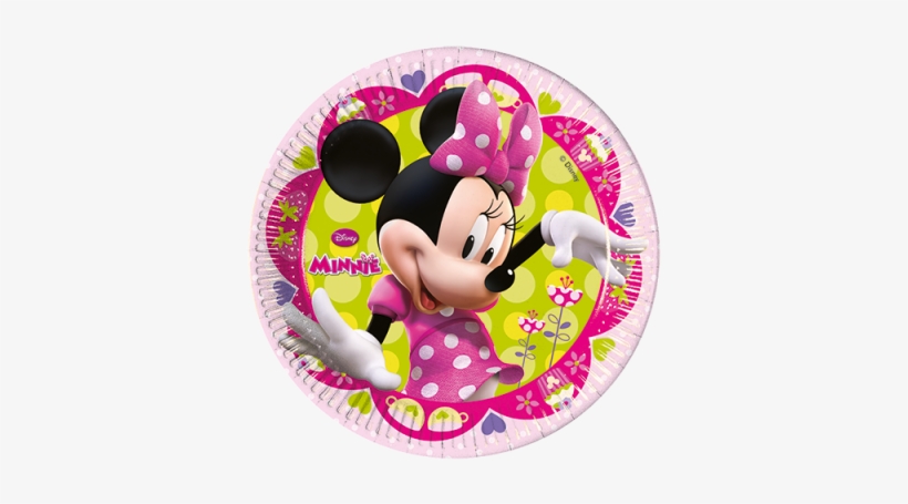 Disney Minnie Party Paper Plates - 8 Disney Minnie's Bow-tique Pink Paper Party Plates, transparent png