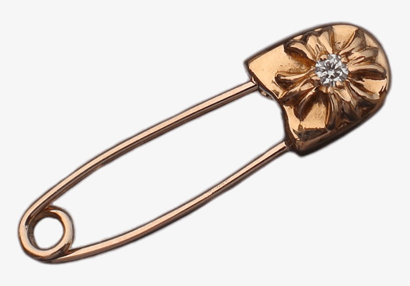 Decorated Safety Pin - Chrome Heart Diamond Safety Pin, transparent png