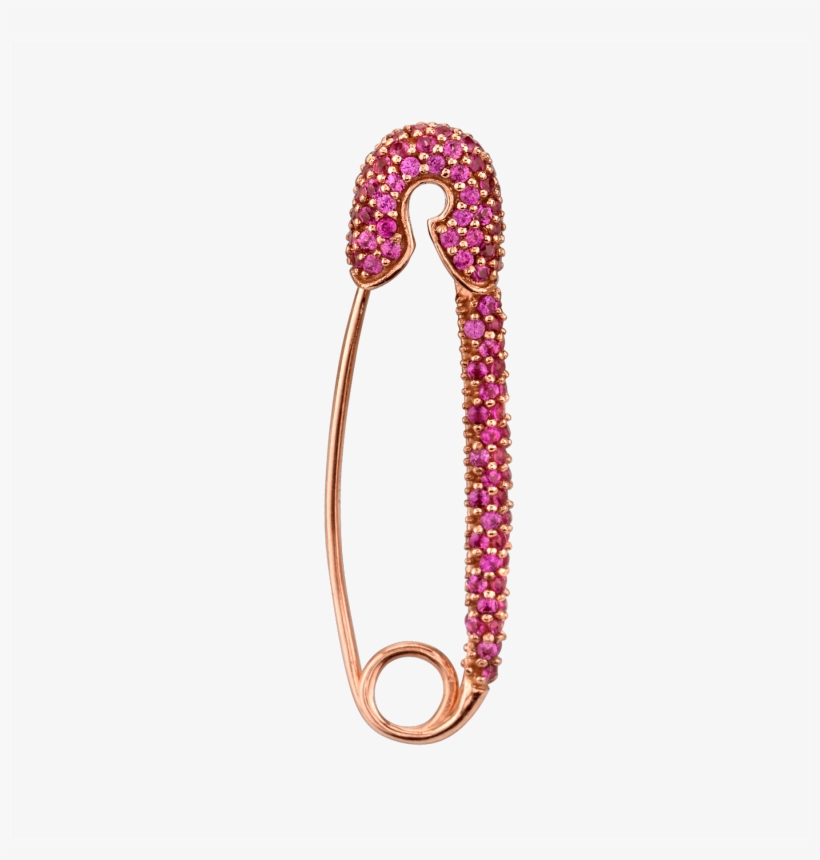 Large Ruby Safety Pin Earring - Safety Pin, transparent png