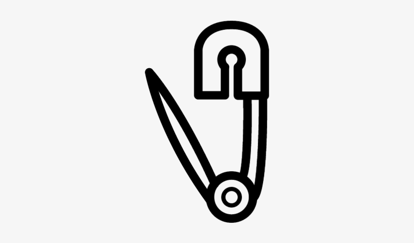 Safety Pin Tool Outline From Side View In Vertical - Safety Pin Coloring, transparent png