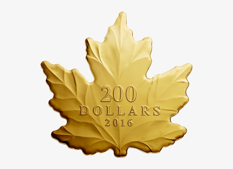 Pure Gold Coin Maple Leaf Silhouette Mintage - 200 Dollar Gold Maple Leaf, transparent png