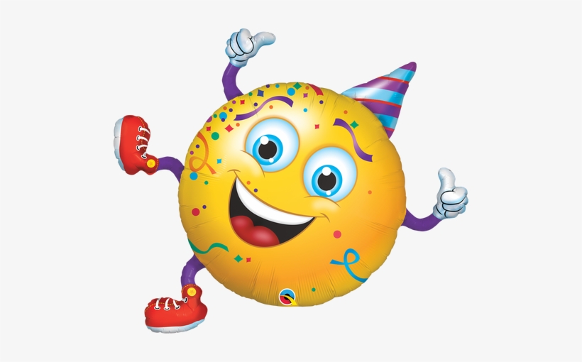 Smiley Party Guy Foil Balloon 38" - Party Smiley, transparent png